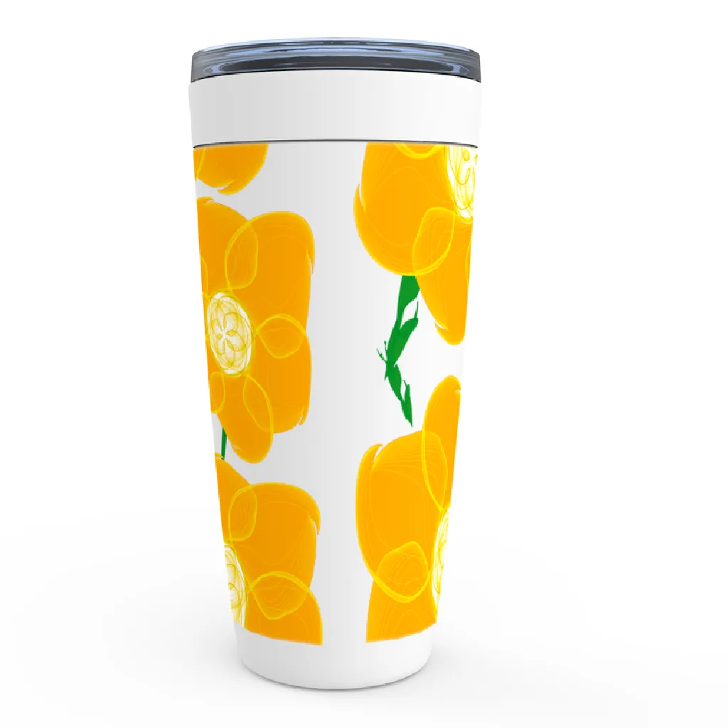 Orange Hippyflower - Viking Steel Tumbler 20oz