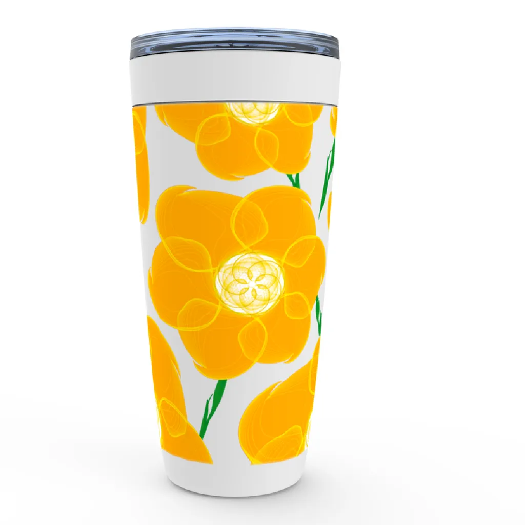 Orange Hippyflower - Viking Steel Tumbler 20oz