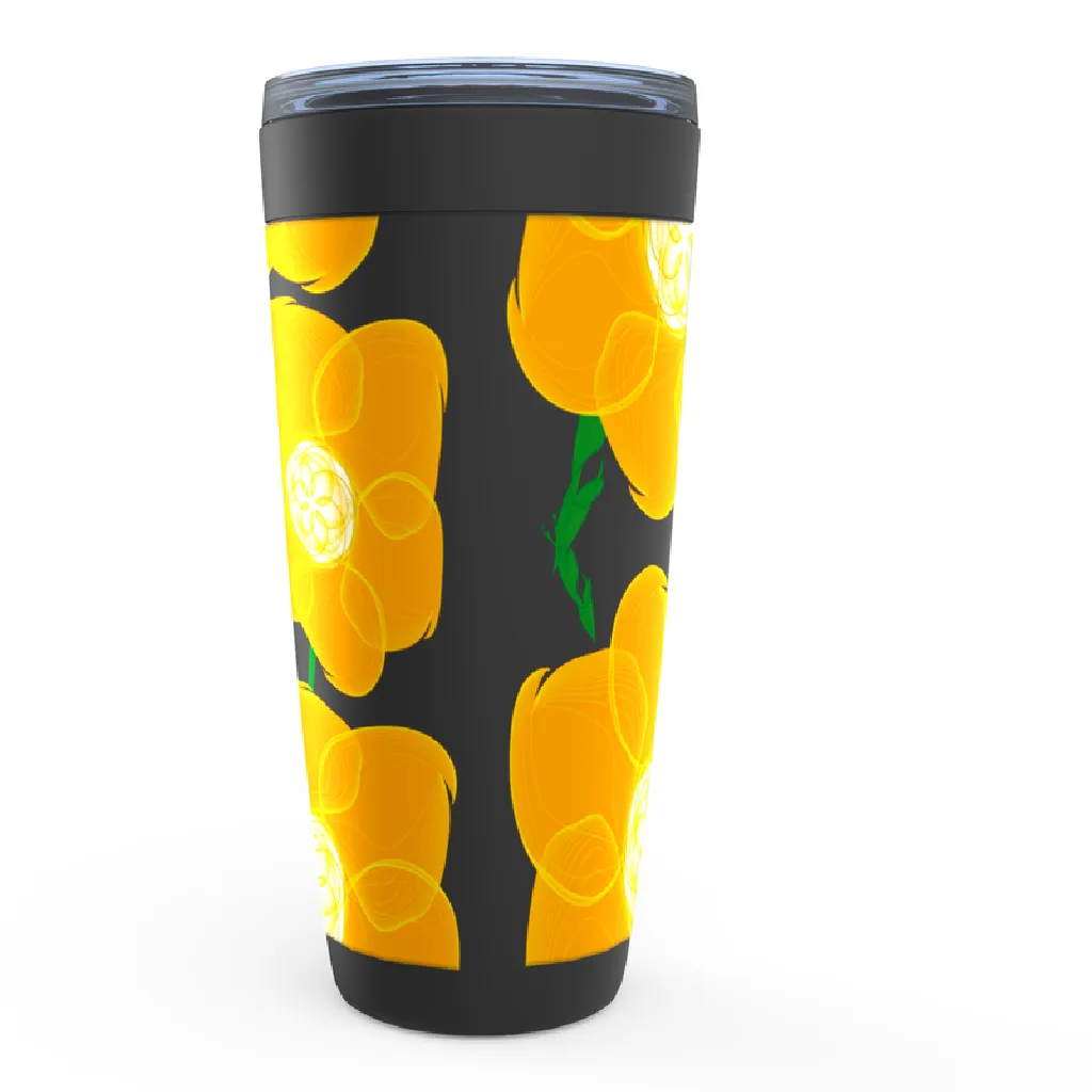 Orange Hippyflower - Viking Steel Tumbler 20oz