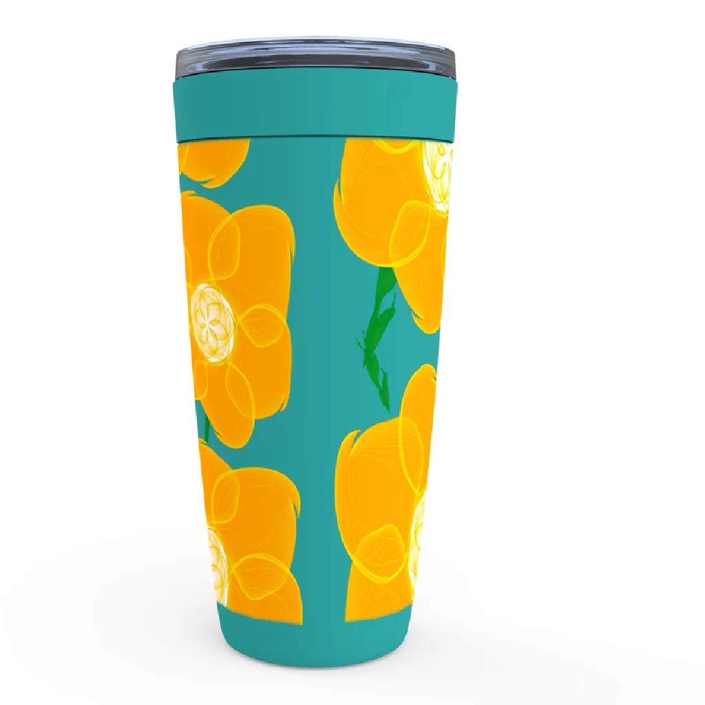 Orange Hippyflower - Viking Steel Tumbler 20oz