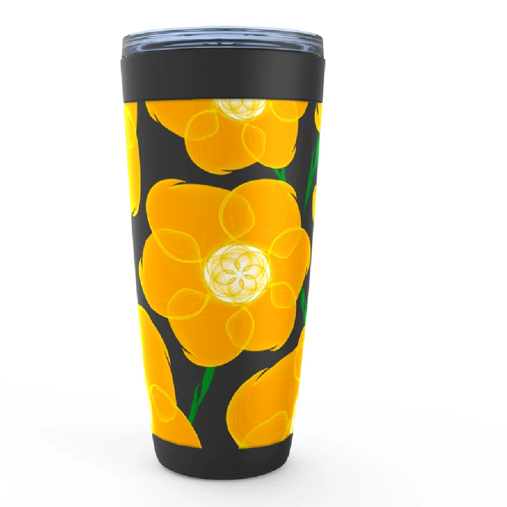 Orange Hippyflower - Viking Steel Tumbler 20oz