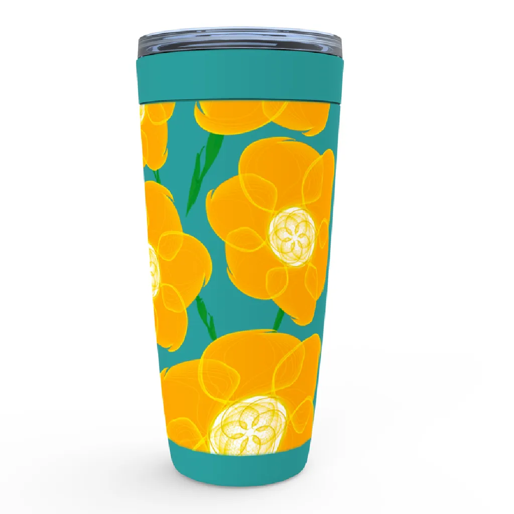 Orange Hippyflower - Viking Steel Tumbler 20oz