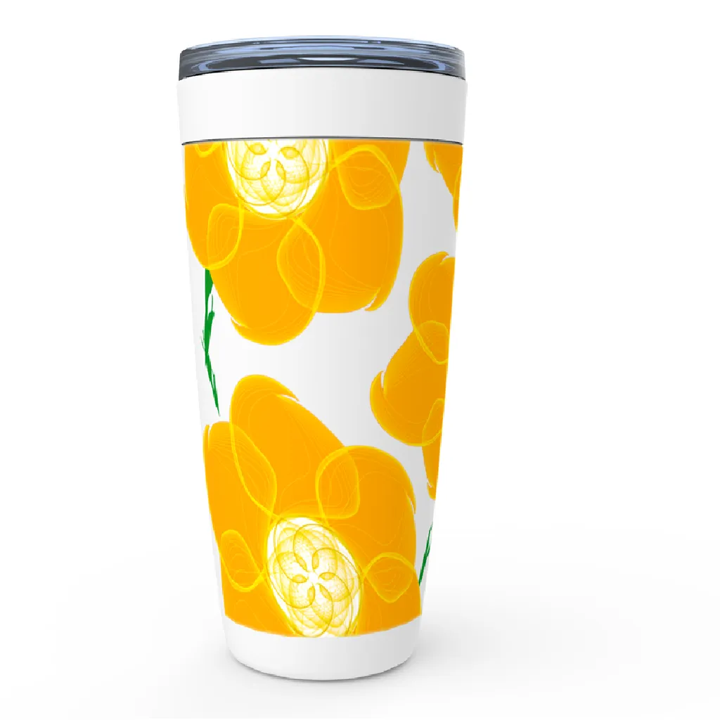 Orange Hippyflower - Viking Steel Tumbler 20oz