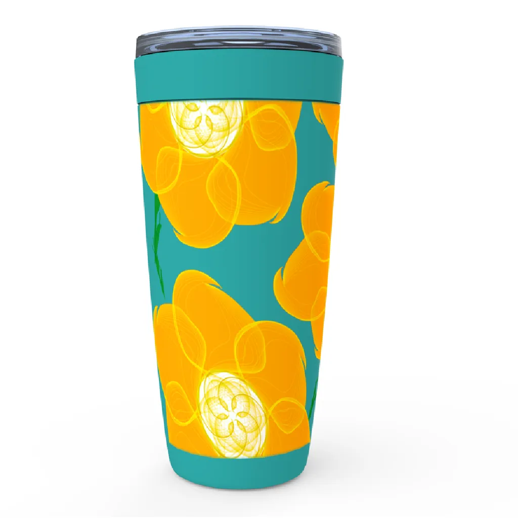 Orange Hippyflower - Viking Steel Tumbler 20oz