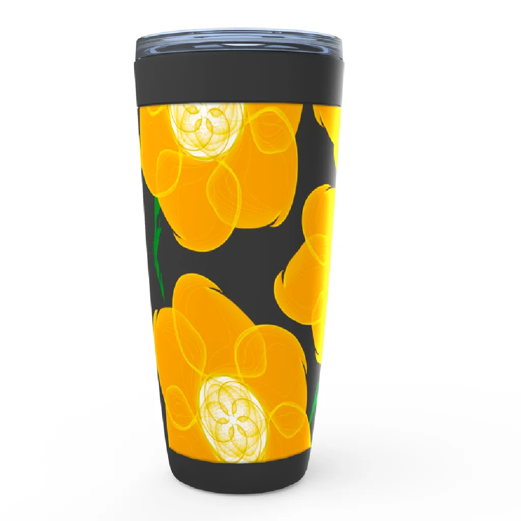 Orange Hippyflower - Viking Steel Tumbler 20oz