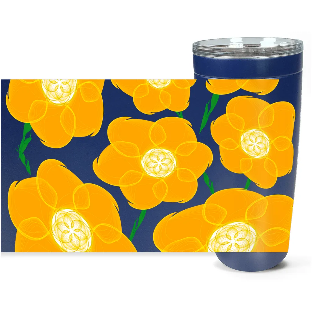 Orange Hippyflower - Viking Steel Tumbler 20oz