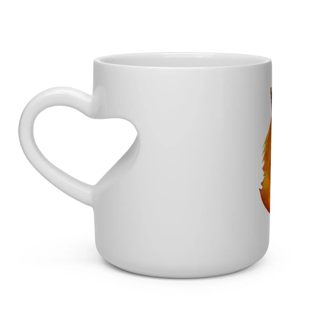 Orange Leaf Heart Shape Mug