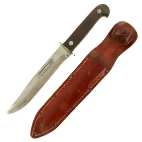 Original U.S. WWII Fighting Knife by Royal Cutlery Named to Merchant Marine with Scabbard