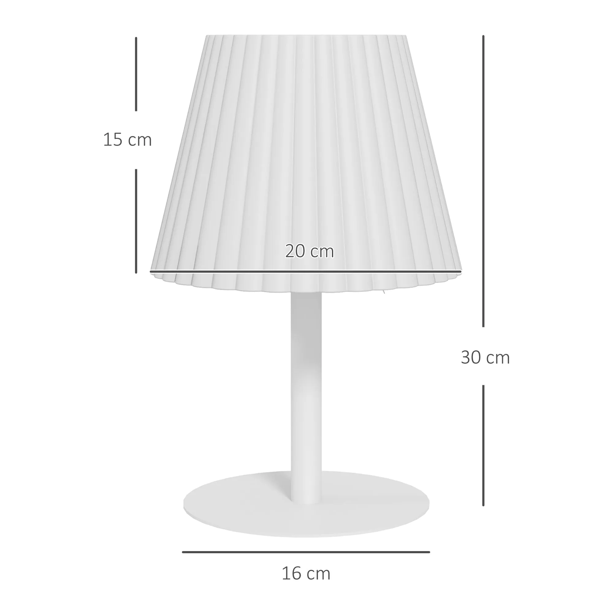 Outdoor Solar Table Lamp, Cordless LED Desk Lamp with Rechargeable Battery, Dimming Brightness, USB, Auto On/Off