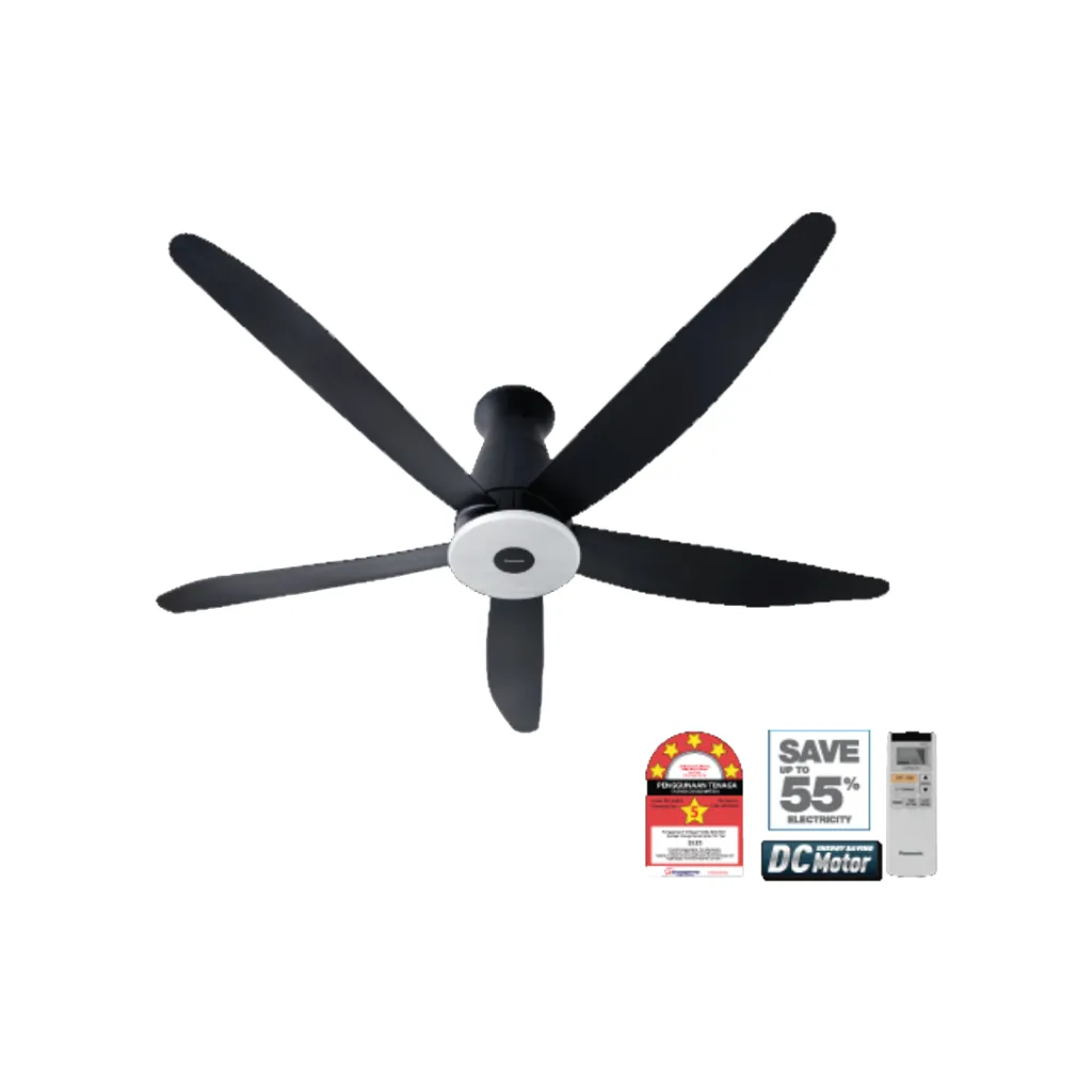 Panasonic F-M15EXVBKQH 150cm/60" Aura Series 5-Blade Ceiling Fan (Short Pipe)