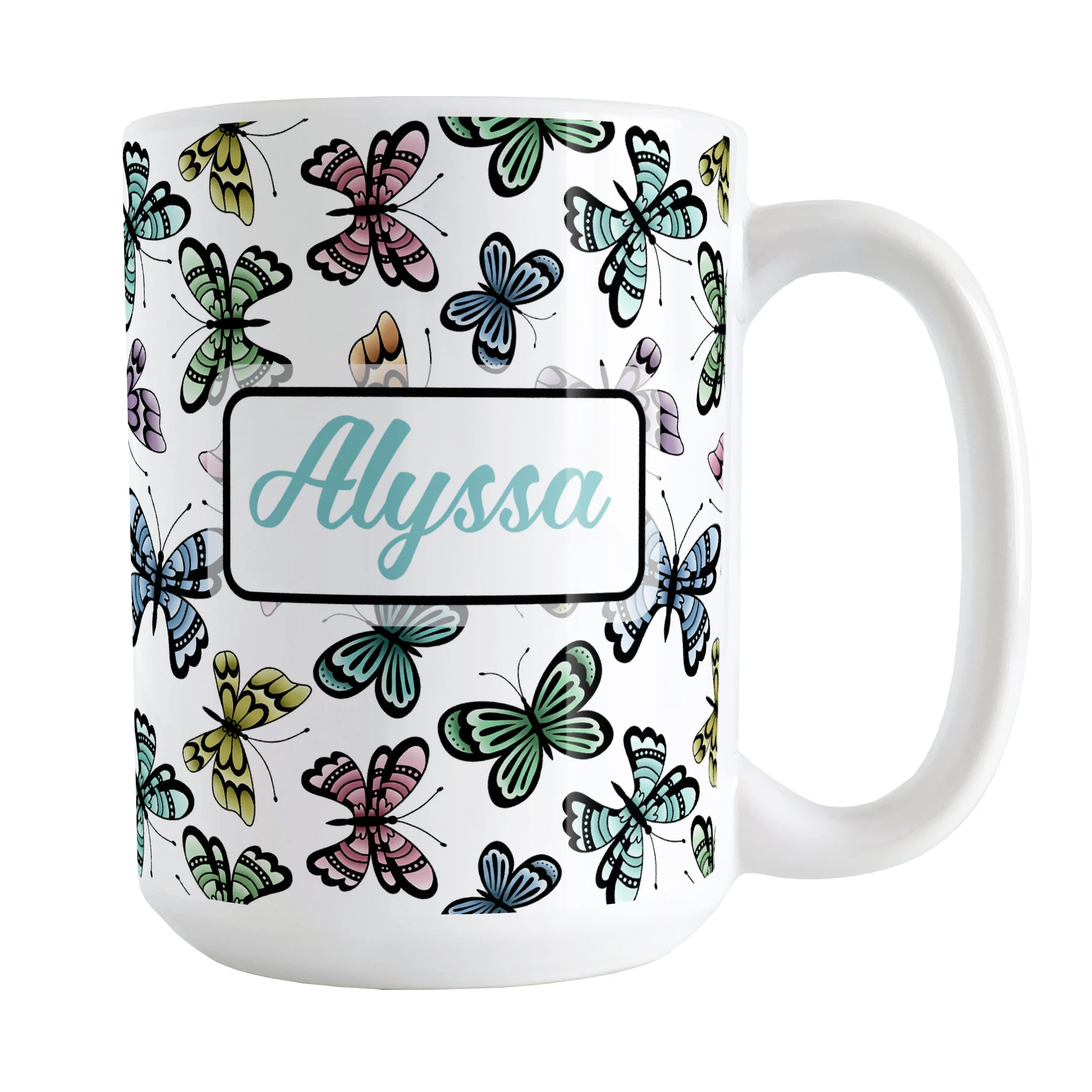 Personalized Pretty Butterfly Pattern Mug