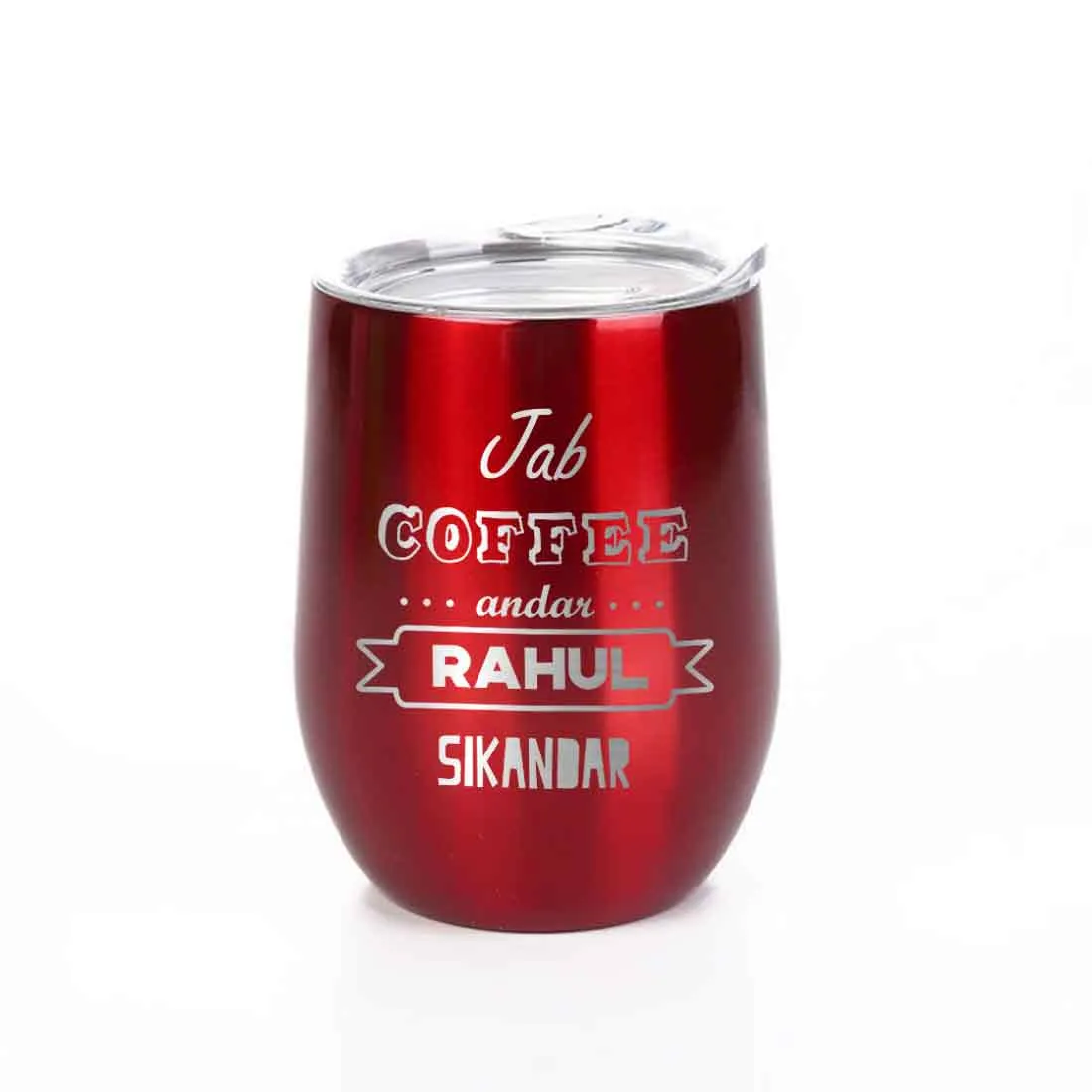 Personalized Travel Coffee Mug With Lid Name Engraved Stainless Steel Cup -Coffee