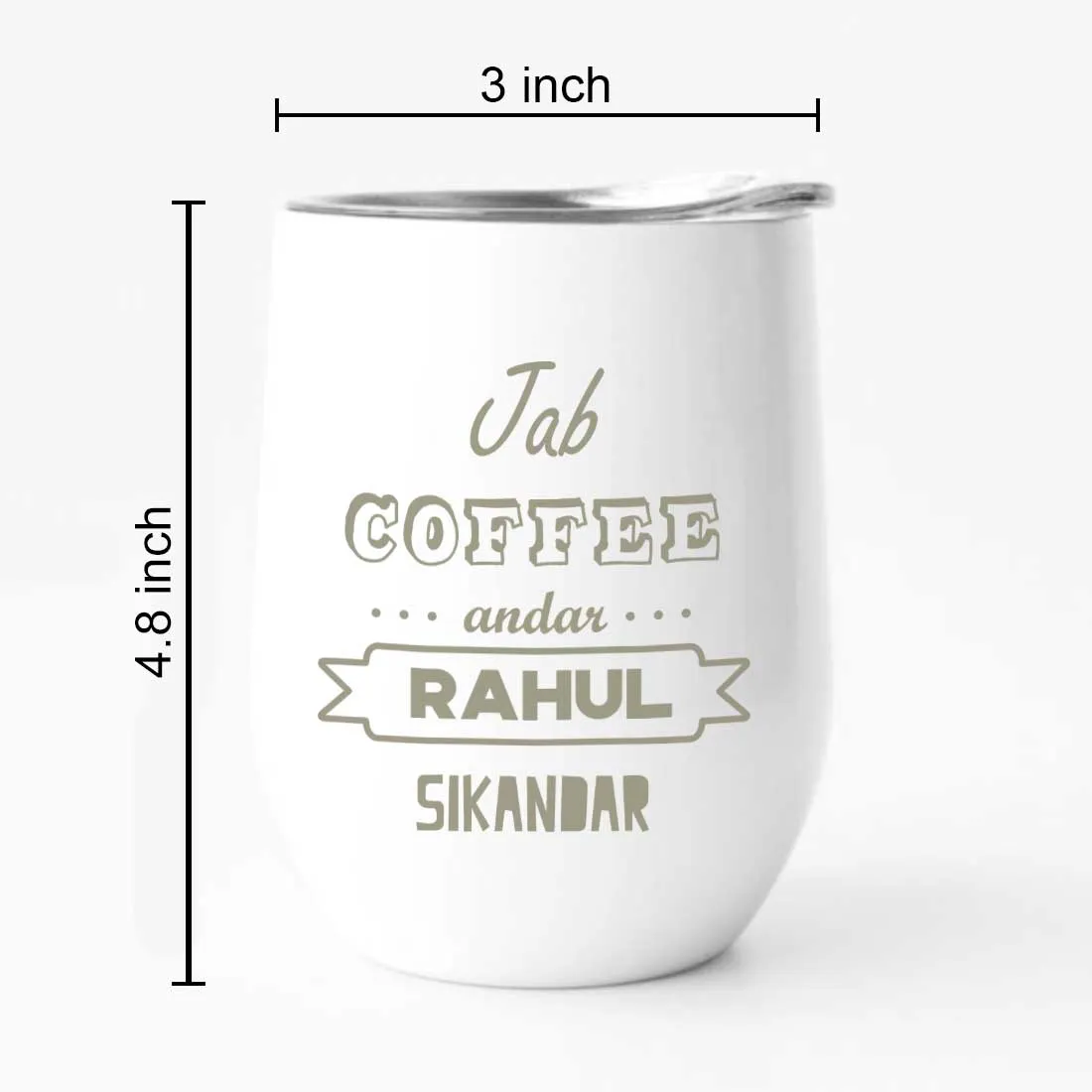 Personalized Travel Coffee Mug With Lid Name Engraved Stainless Steel Cup -Coffee