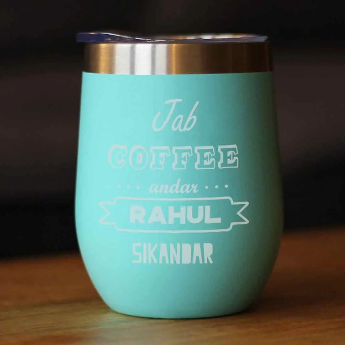 Personalized Travel Coffee Mug With Lid Name Engraved Stainless Steel Cup -Coffee