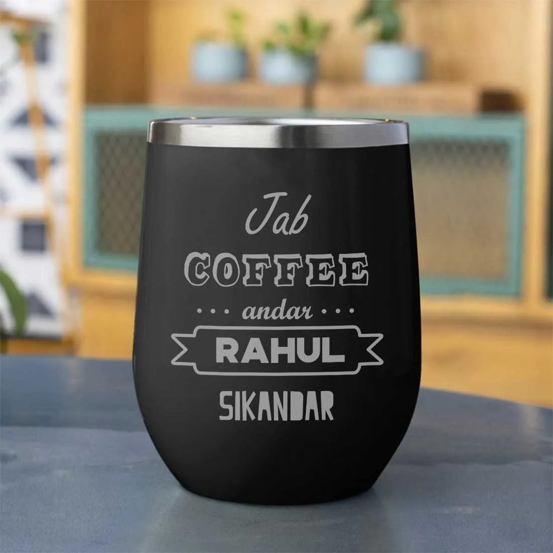 Personalized Travel Coffee Mug With Lid Name Engraved Stainless Steel Cup -Coffee