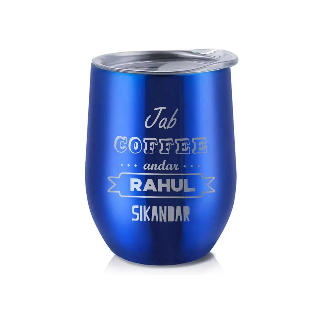 Personalized Travel Coffee Mug With Lid Name Engraved Stainless Steel Cup -Coffee