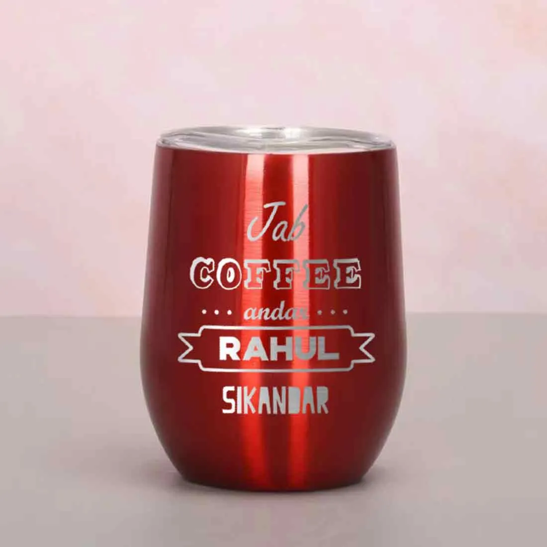 Personalized Travel Coffee Mug With Lid Name Engraved Stainless Steel Cup -Coffee