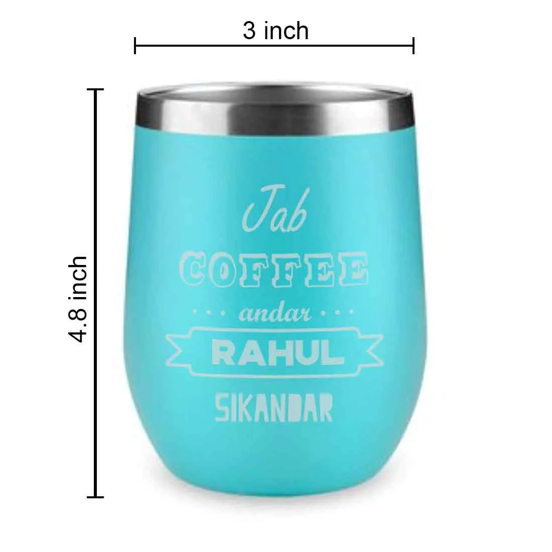 Personalized Travel Coffee Mug With Lid Name Engraved Stainless Steel Cup -Coffee