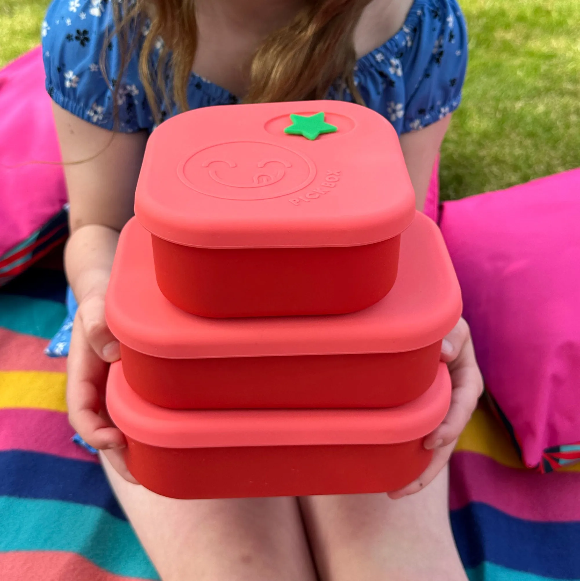 Pick Plates Silicone Snack Box - Red