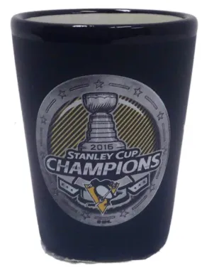 Pittsburgh Penguins 2016 Stanley Cup Champions Trophy Black Shot Glass (2 oz)