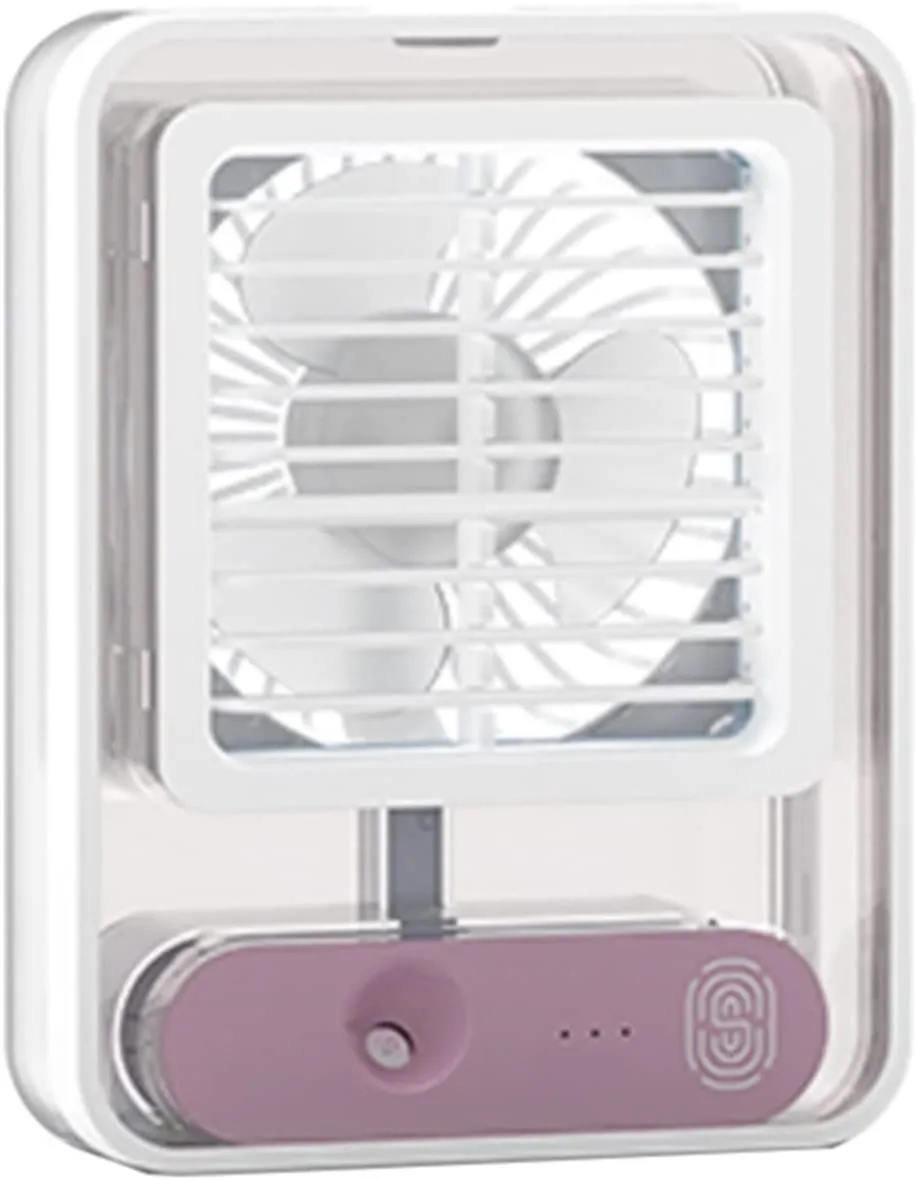 Portable Battery Fan with Mist Spray and LED Night Light