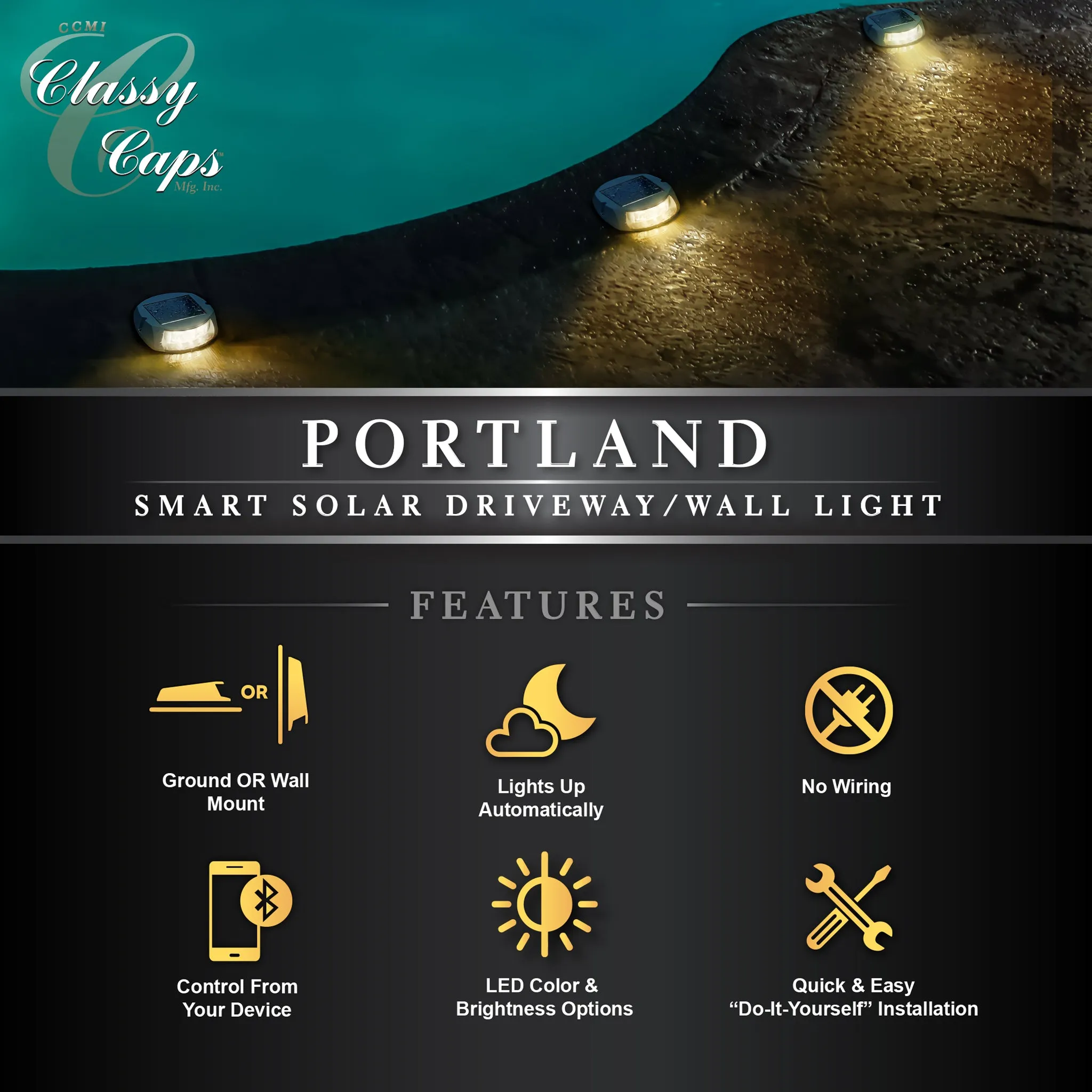 Portland Smart Solar Driveway/Stair Light