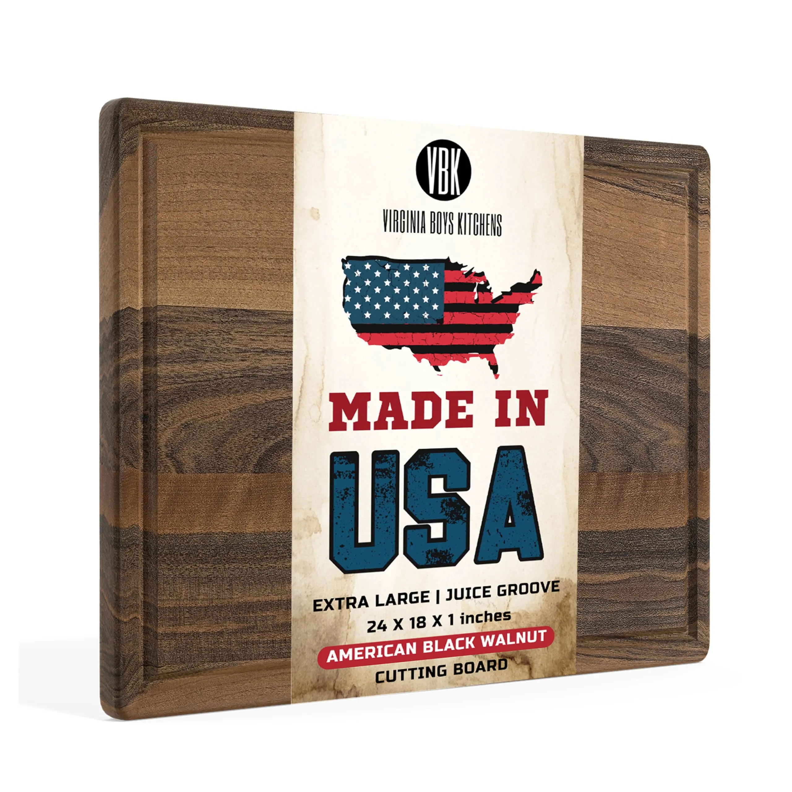 Premium Walnut Wood Cutting Board 24 x 18 Inches