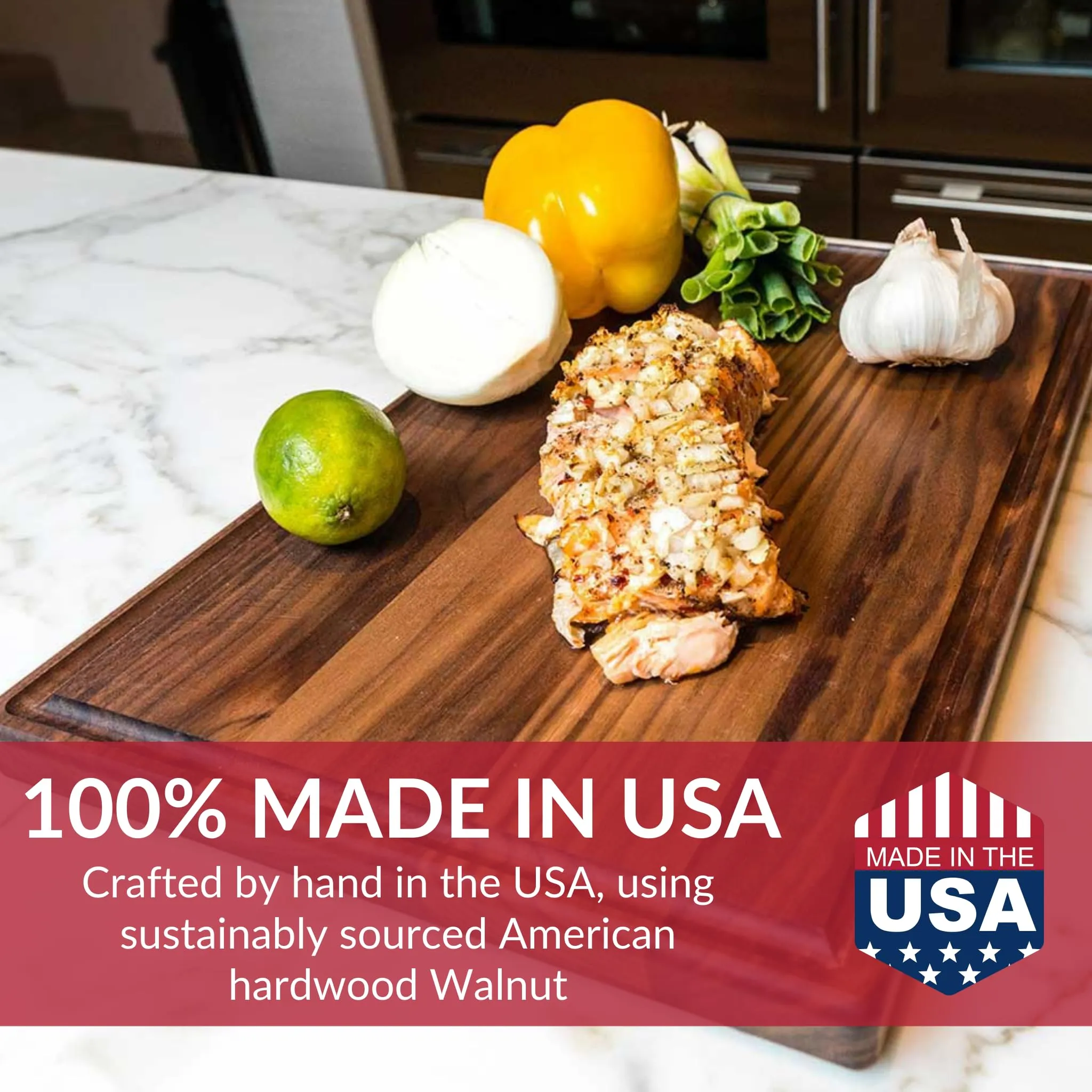 Premium Walnut Wood Cutting Board 24 x 18 Inches