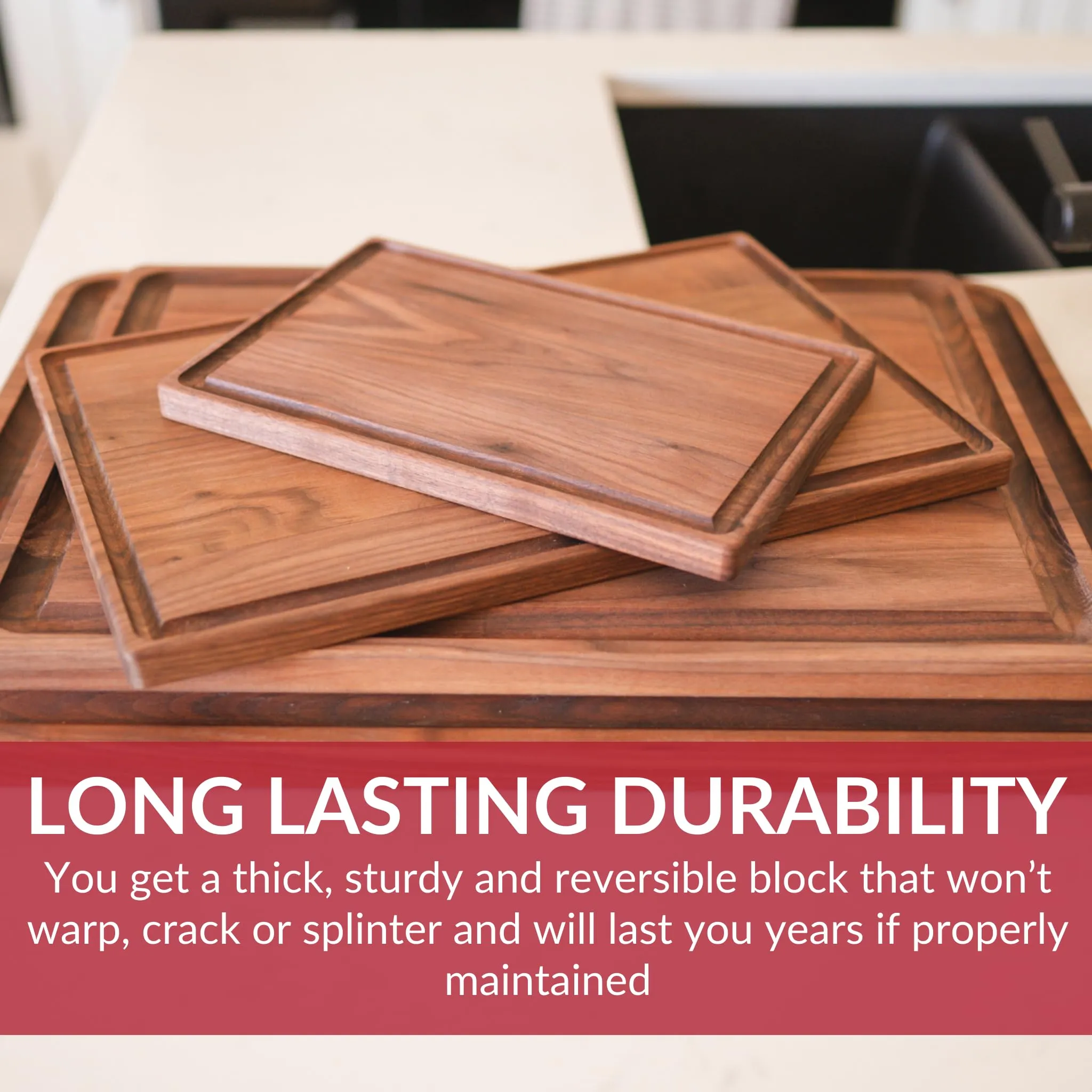 Premium Walnut Wood Cutting Board 24 x 18 Inches