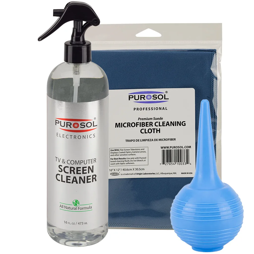 Purosol Screen Cleaning Kit w/ Air Pro, Large Cloth