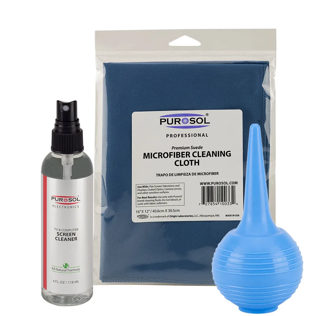 Purosol Screen Cleaning Kit w/ Air Pro, Large Cloth