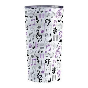 Purple Music Notes Pattern Tumbler Cup