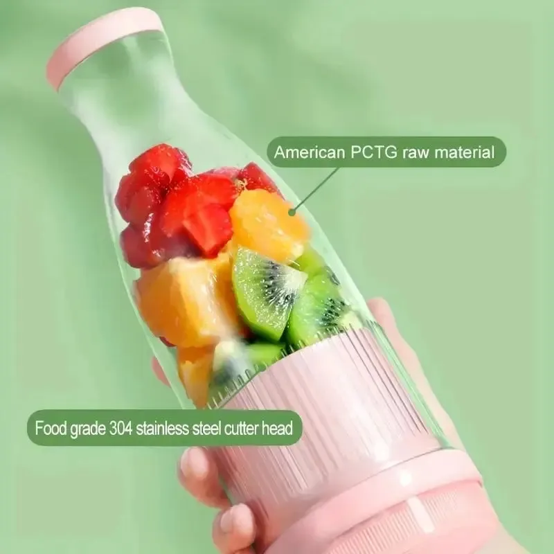 Rechargeable Mixers Fresh Fruit Juicers Blue/Pink Usb Portable Juice Bottle Mini Fast Electric Blender Smoothie Ice Maker