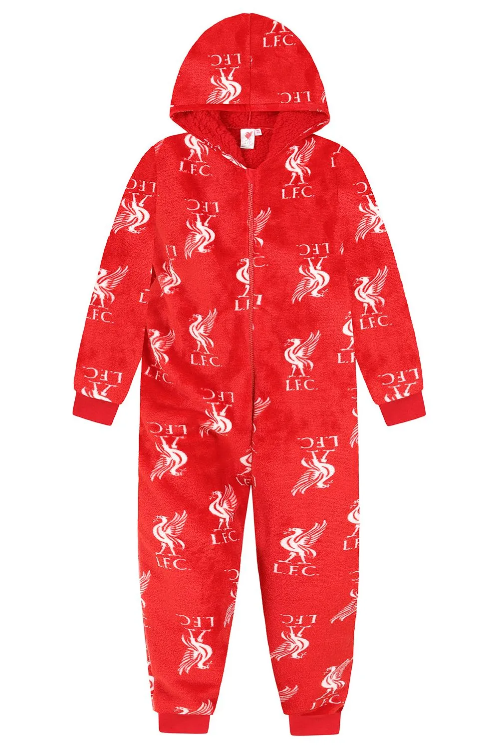 Red Liverpool Football Club Boys Fleece Sleepsuit Kids All in One