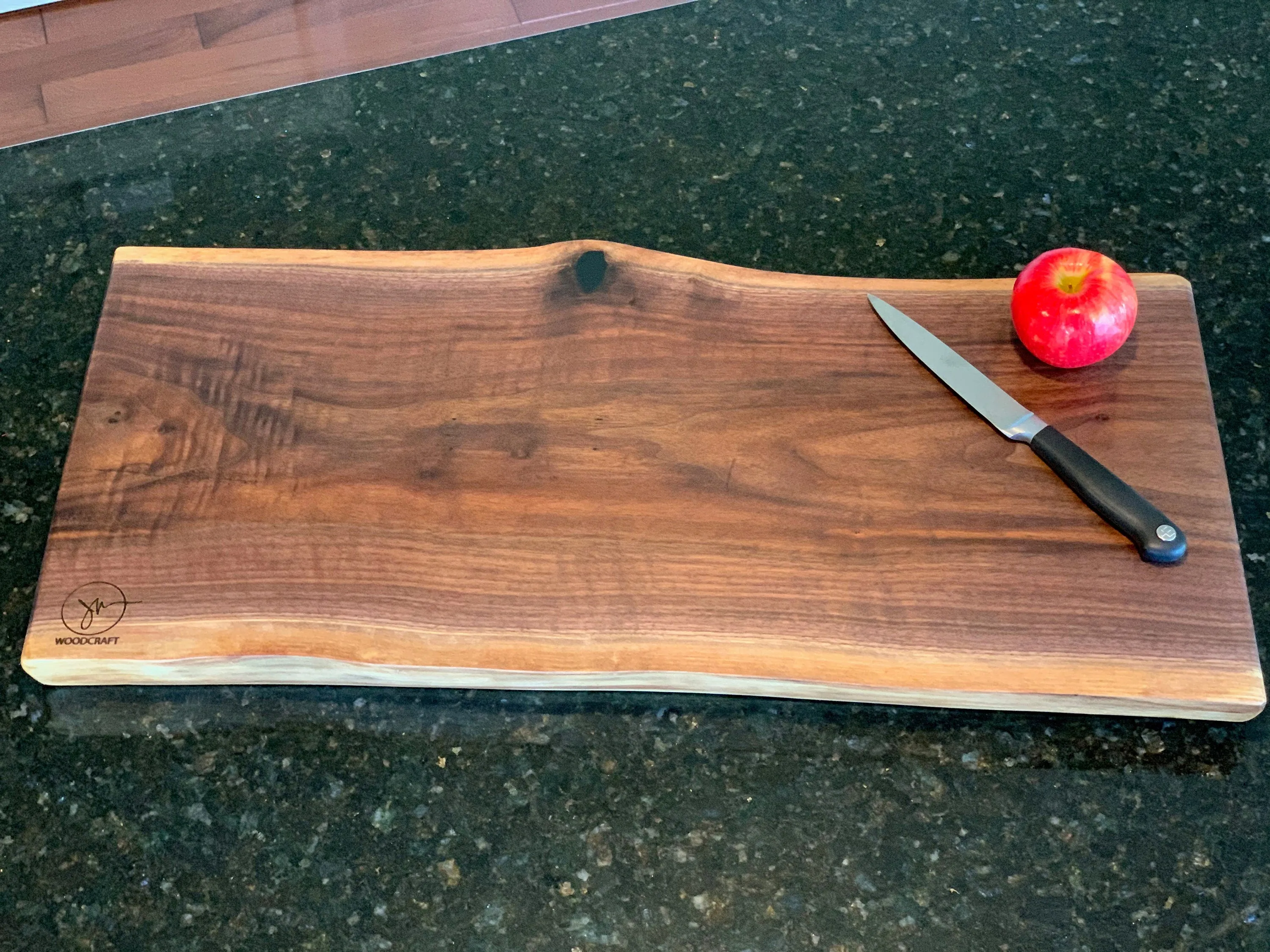 Reversible Live Edge Black Walnut Charcuterie Board, Cutting Board, Serving Tray, Handcrafted 019