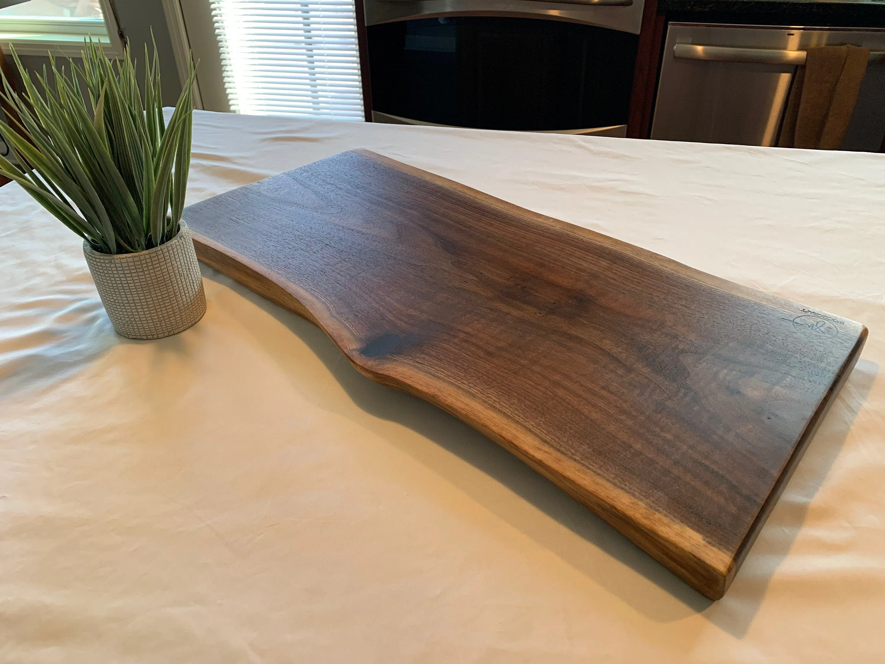 Reversible Live Edge Black Walnut Charcuterie Board, Cutting Board, Serving Tray, Handcrafted 019