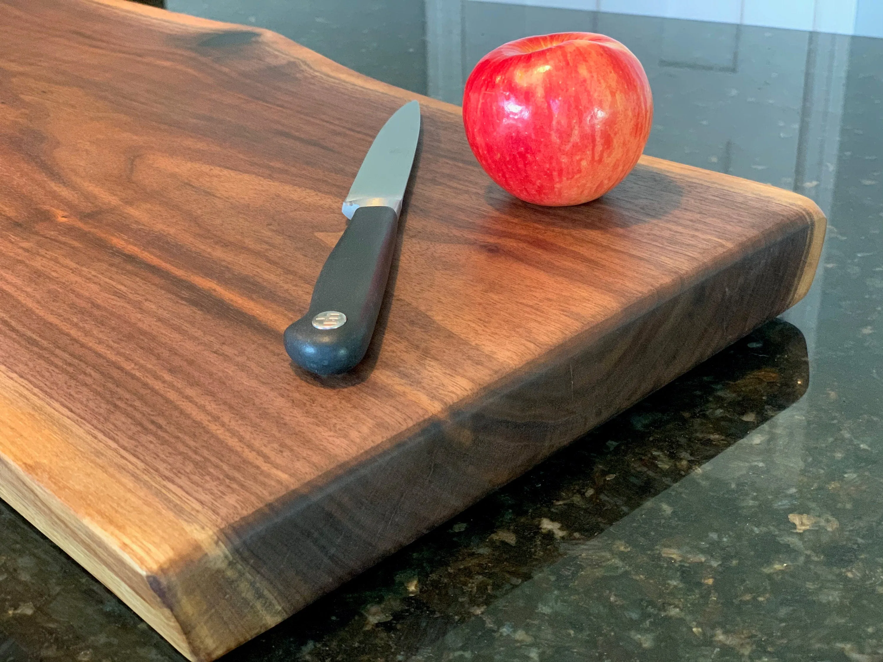 Reversible Live Edge Black Walnut Charcuterie Board, Cutting Board, Serving Tray, Handcrafted 019