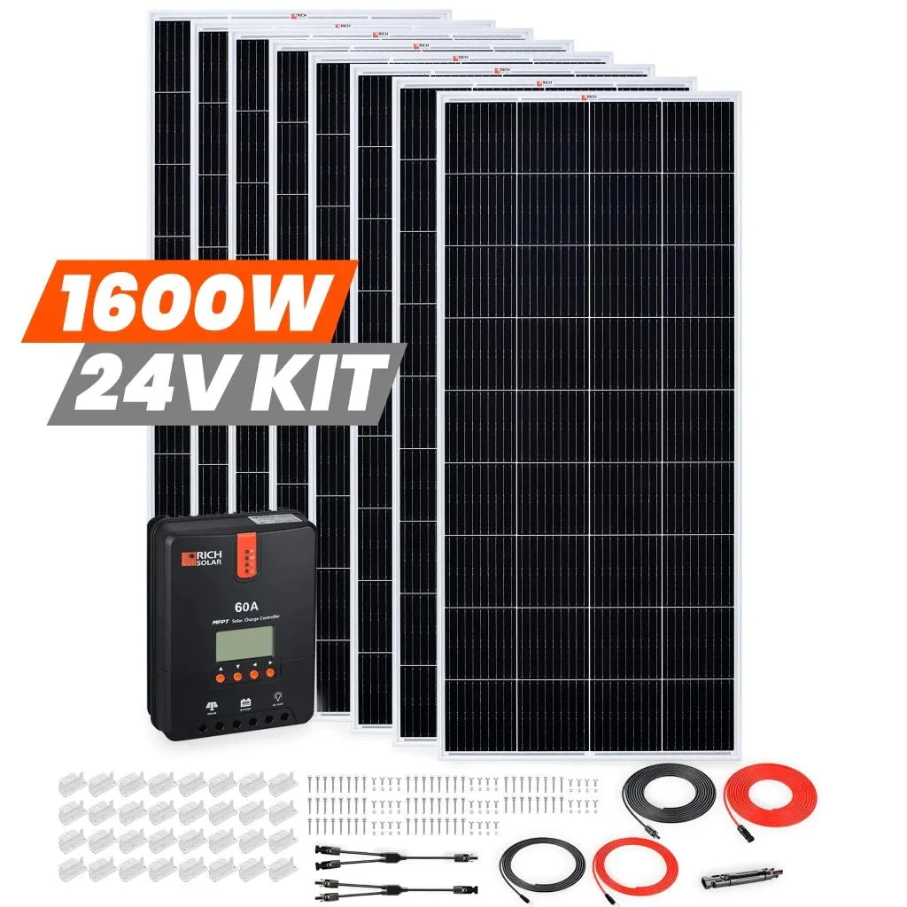 Rich Solar 1600 Watt Solar Kit With 60A MPPT Charge Controller