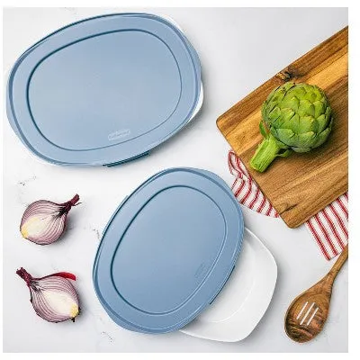 Rubbermaid DuraLite Glass Bakeware 5pc Baking Dish Set with Shadow Blue Lids