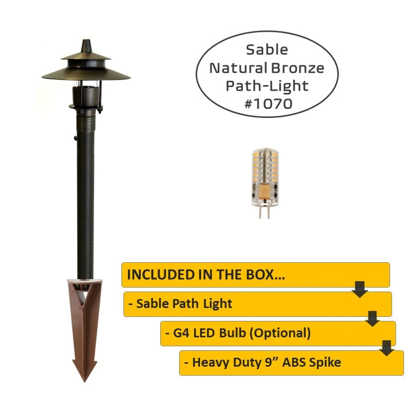 Sable Solid Cast Brass Adjustable Pathway Light Natural Bronze