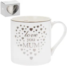 Silver Hearts Mum Mug