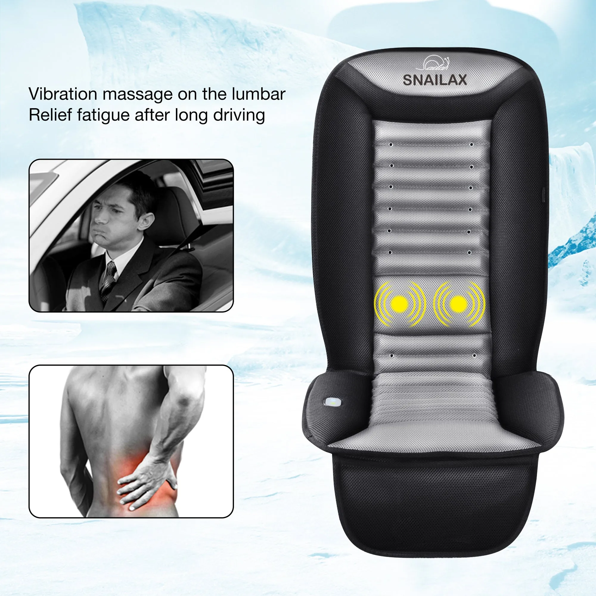 Snailax Cooling Car Seat Cushion with Vibration Massage - 252