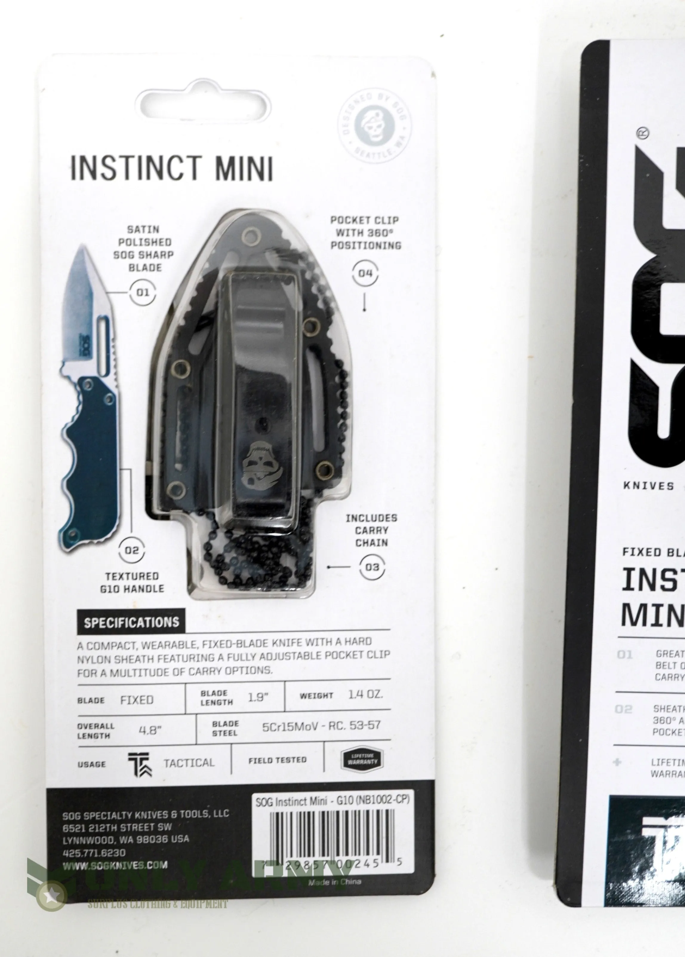 SOG Instinct Mini Knife (Fixed Blade)