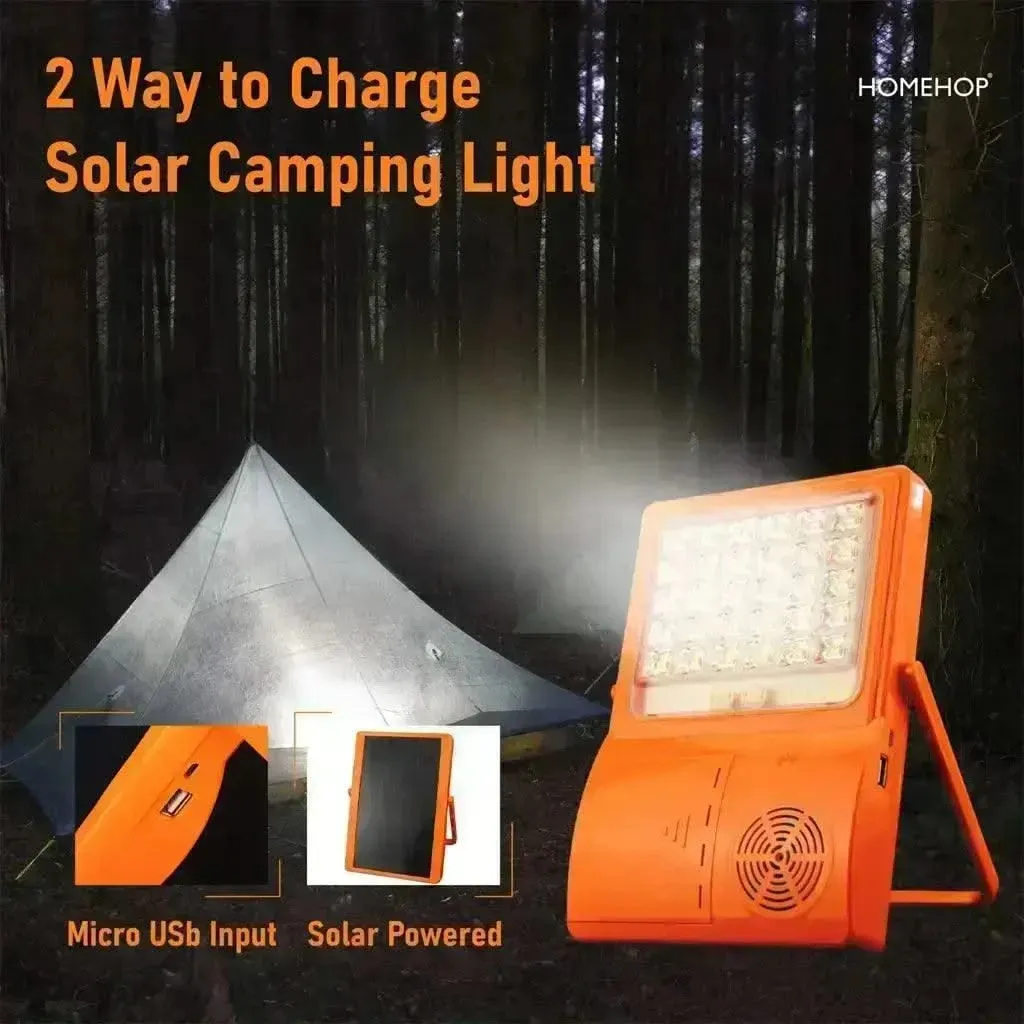 Solar Charging Light For Home Portable Lamp With USB Mobile Charger And Bluetooth Speaker (Waterproof)