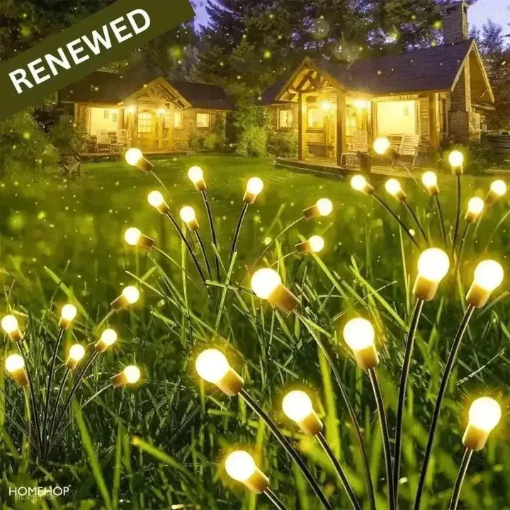 Solar Firefly Lights Waterproof Outdoor Pathway Decoration Lamp For Home, Patio ( 8LEDs, Warm ,Renewed )