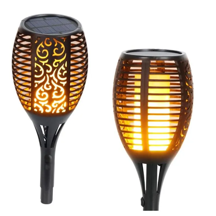 Solar flame bollard light