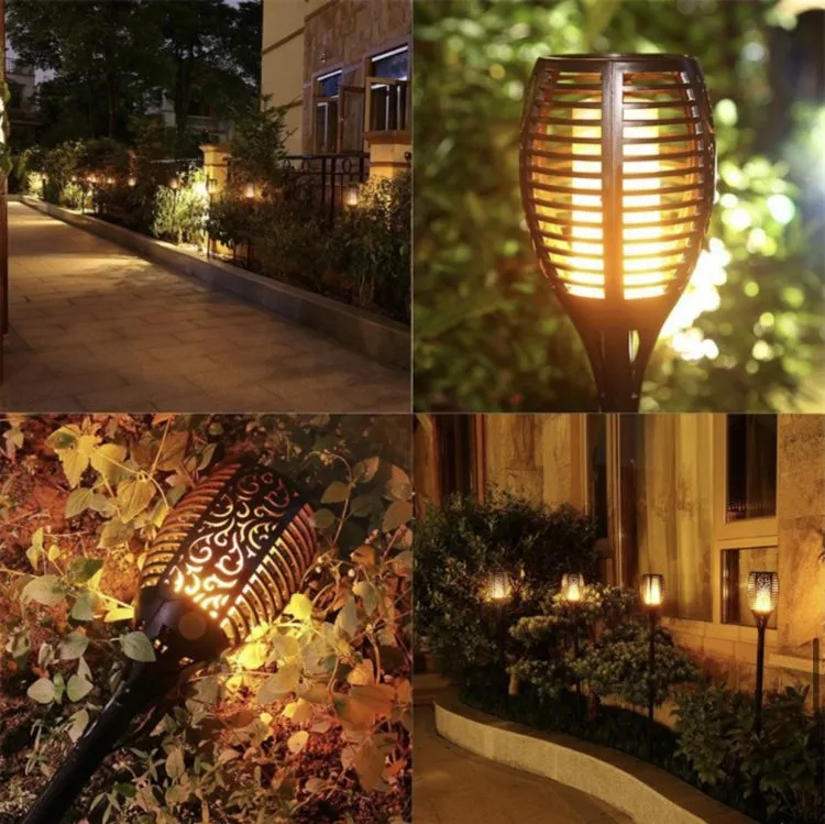 Solar flame bollard light