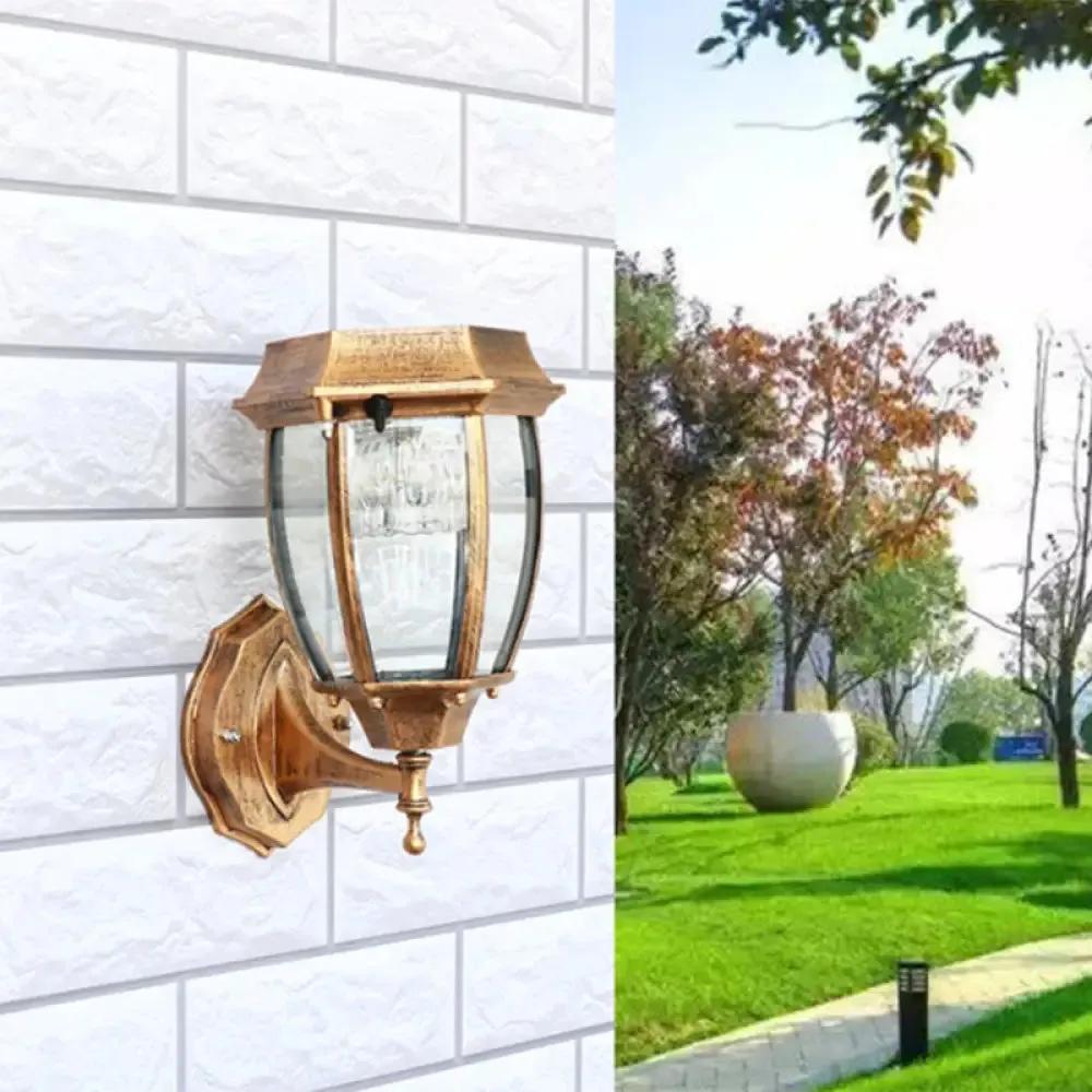 Solar LED Glass Bell Sconce Wall Lamp for Courtyard Lighting