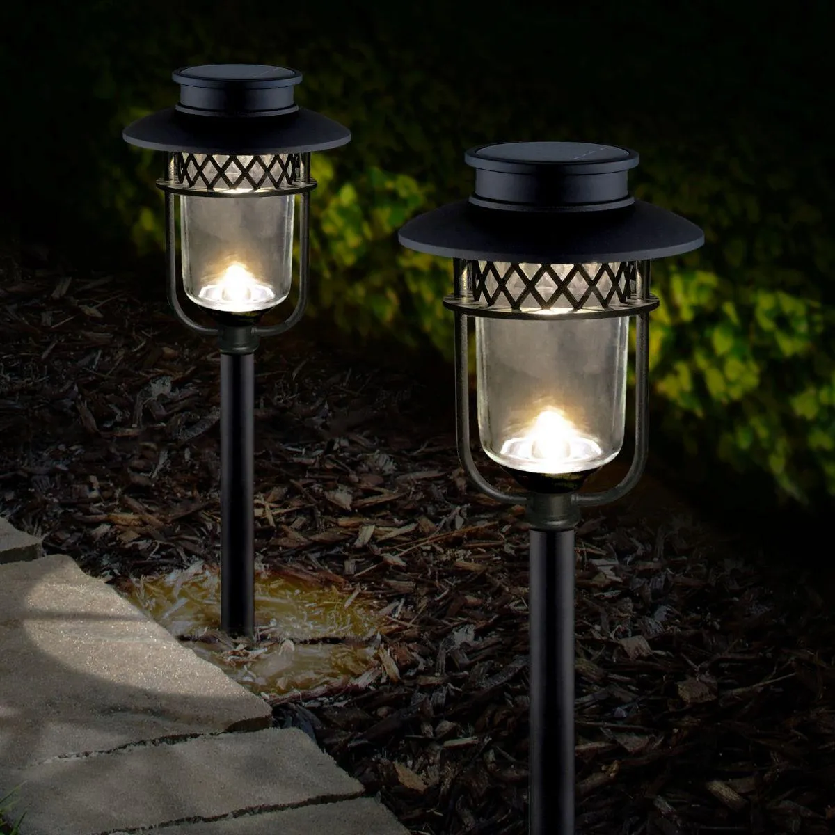 Solar LED Pathway Light 8 Lumens 2700K Black (Pack Of 2)