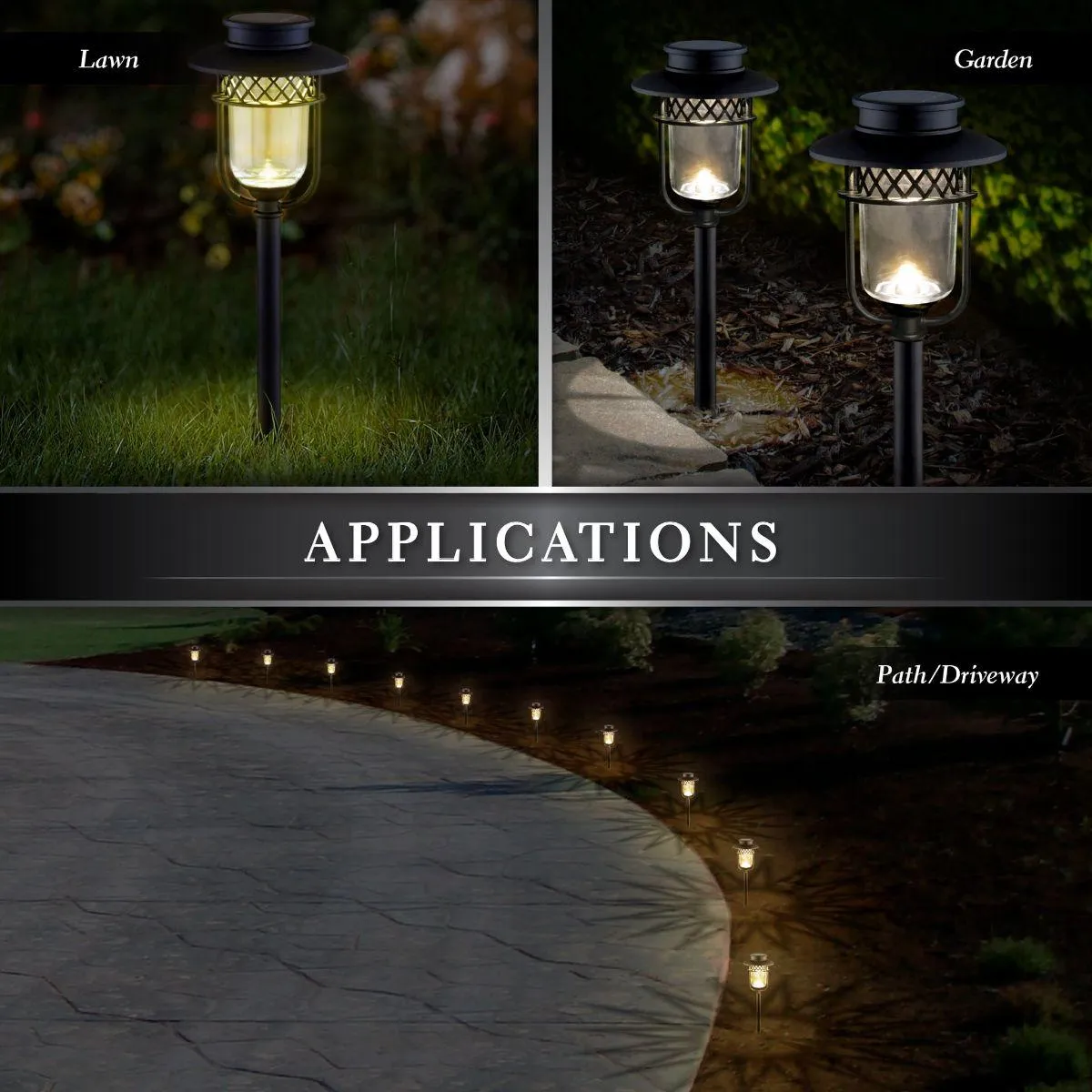 Solar LED Pathway Light 8 Lumens 2700K Black (Pack Of 2)